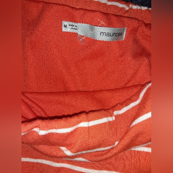 Maurices Bright Orange Striped Strapless Bandeau Swing Sundress - Picture 6 of 10